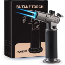 Torch Lighter, Refillable Kitchen Butane Torch, Cooking Torch With Safety Lock And Adjustable Single/dual Flame For Creme Brulee, Bbq, Baking