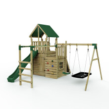 (M10 Double Swing) Rebo Modular Wooden Climbing Frame Adventure Playset - M10