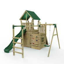 (M10 Single Swing) Rebo Modular Wooden Climbing Frame Adventure Playset - M10