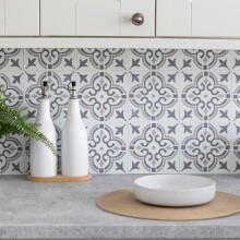 JAMILA GREY Self-adhesive Wall Tiles (6 tiles)