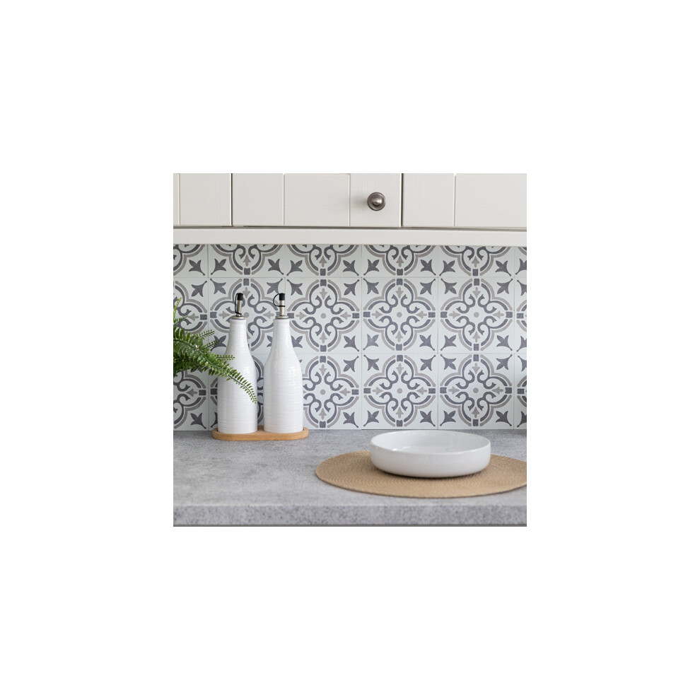 JAMILA GREY Self-adhesive Wall Tiles (6 tiles)