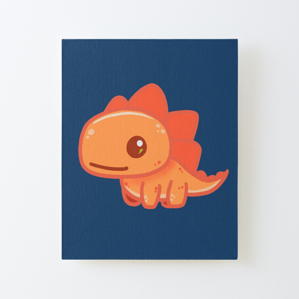 Framed Canvas Print Adorable Kawaii And Dino For Kids Baby Shower Nursery Decoration Pod=1875 Diy Install Kit - 16X20" Wall Art Home Décor Orange/Red Feelous