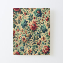 Framed Canvas Print Floral Pattern for Continuous Print - Ideal for Fabric, Paper, and Digital Use=3251 DIY Install Kit - 16x20" Wall Art Home Décor