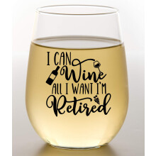 Verre de vin de la retraite de la peau - 15 oz Verre de vin dramatique a gratter - Cadeaux de retraite dramatiques pour femmes - Verre de retrait