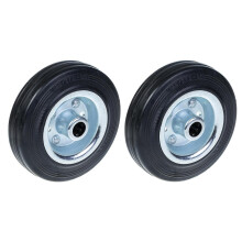 125 mm 5" schwarzes Gummirad mit gepresstem Stahlkern 120 kg - 2er Set