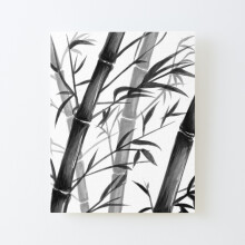 Framed Canvas Print Bamboo Sumi-e Painting=4007 DIY Install Kit - 16x20" Wall Art Home Décor