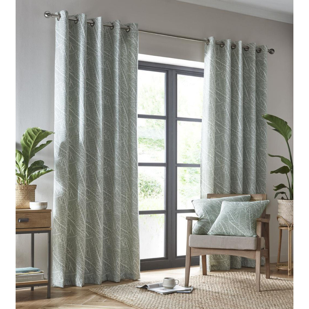 Homemaker Bedding (46 X 72" (117X183cm)) Lined Curtains Eyelet Ring Top Sage Green Drapes
