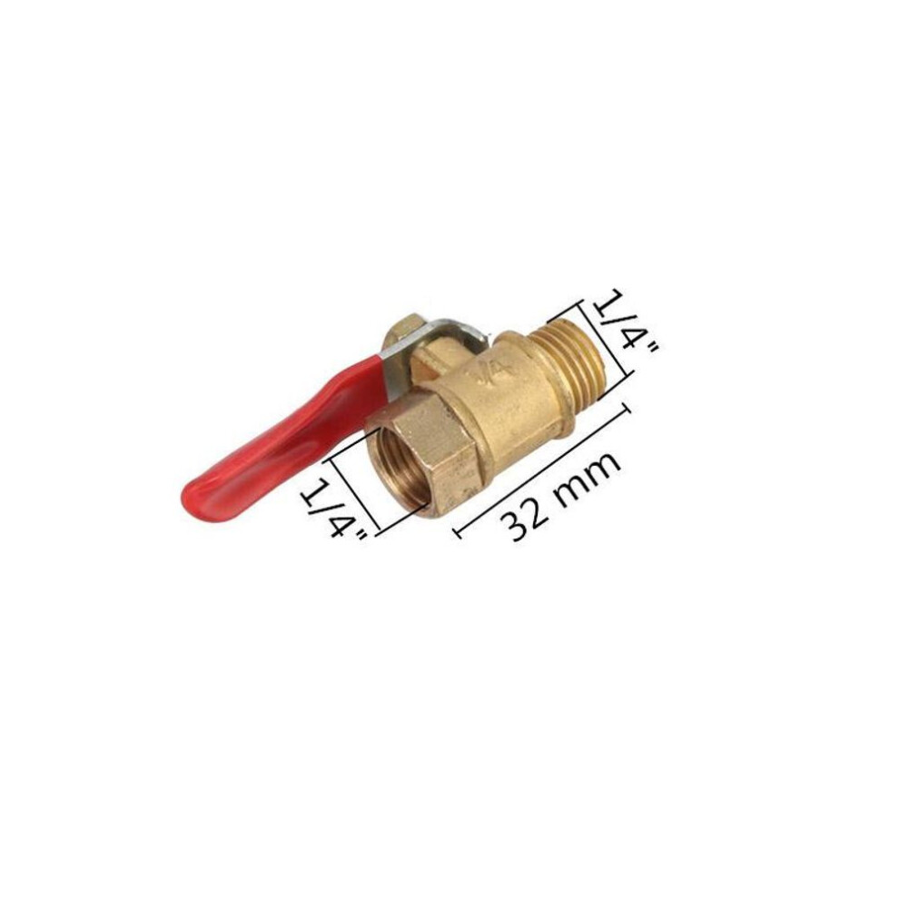 (1/4") 1/4&apos;&apos; 3/8&apos;&apos; 1/2" Male To Female Thread Brass Ball Valve Agriculture Garden Water Pipe Switch Water Flow Waterstop Connector 1