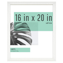 MCS Studio Gallery 16x20 Poster Frame White Woodgrain Vertical & Horizontal Wall Hanging Large Picture Frame for Photos Posters & Art Prints (1-Pack)