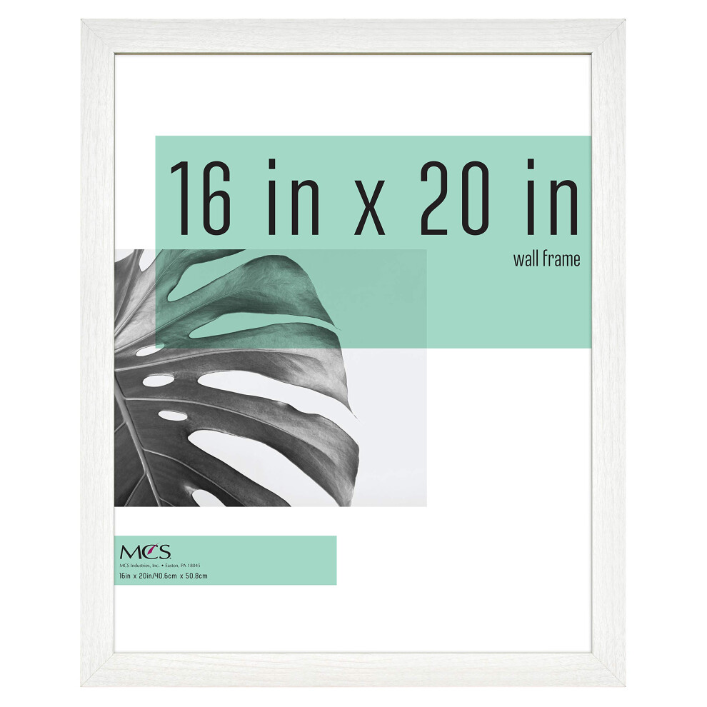 MCS Studio Gallery 16x20 Poster Frame White Woodgrain Vertical & Horizontal Wall Hanging Large Picture Frame for Photos Posters & Art Prints (1-Pack)