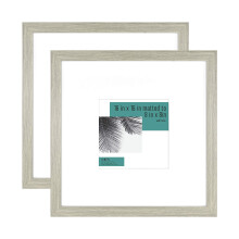MCS Studio Gallery 16x16 Matted to 8x8 Picture Frame Gray Woodgrain  Square Photo Frame for Photos  Posters & Art Prints (2-Pack)