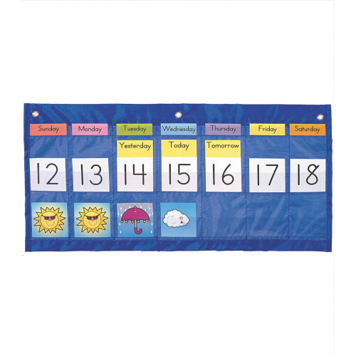 Carson Dellosa 25"" x 12.75"" Classroom Weekly Weather and Calendar Pocket Chart -Days of The ...