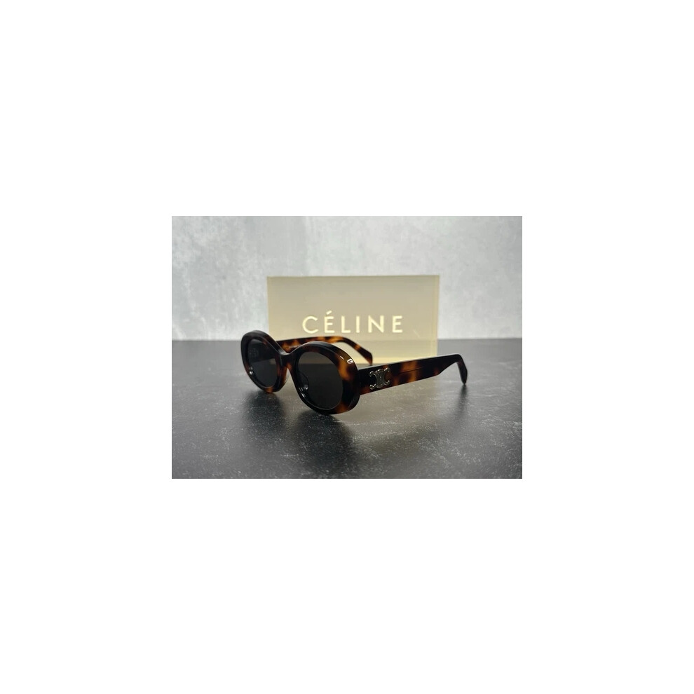 CELINE CL40194U TRIOMPHE OVAL SUNGLASSES BLONDE HAVANA 53A