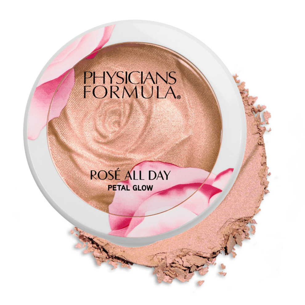 Physicians Formula Ros? All Day Highlighter Blush Face Powder  Shimmer Petal Glow  Pink Soft Petal  Dermatologist Tested  Clinicially Tested-image-OPC-PFNG2N5-NEW