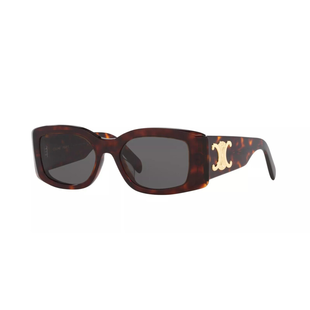 Celine CL40282U 52A Triomphe Women Sunglasses Havana Gold Grey Authentic