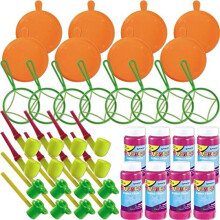 amscan Favors de Burbuja Multicolor de Plástico - 20.5" x 6.25" (Paquete de 42) | Perfecto para Fiestas y Cumpleaños