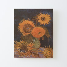 Framed Canvas Print Vincent Van Gogh - Still Life - Vase with Fifteen Sunflowers=7886 DIY Install Kit - 16x20" Wall Art Home Décor