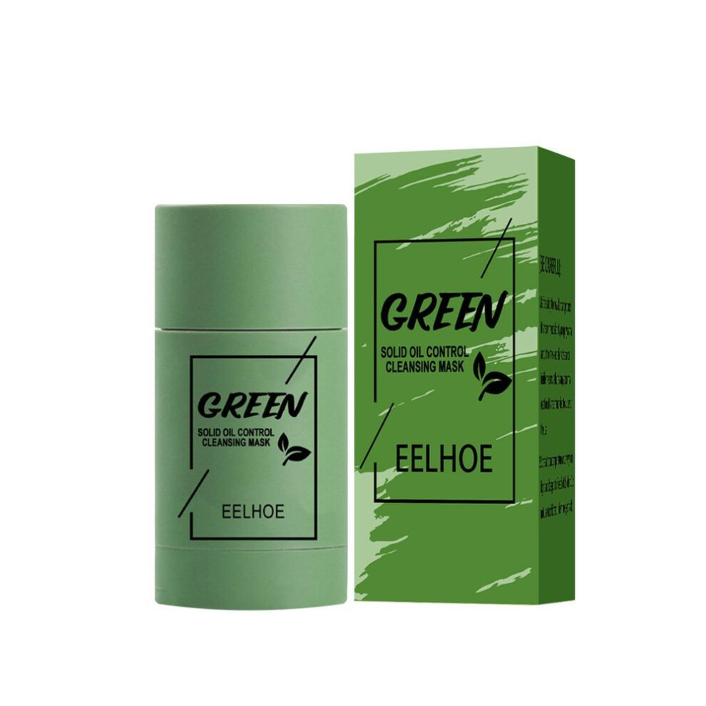 (green) Green Tea Solid Mask Activated Carbon Cleansing Purifying Clay Mud Mask Moisturizing Face Mask Oil Control Remove Blackhead