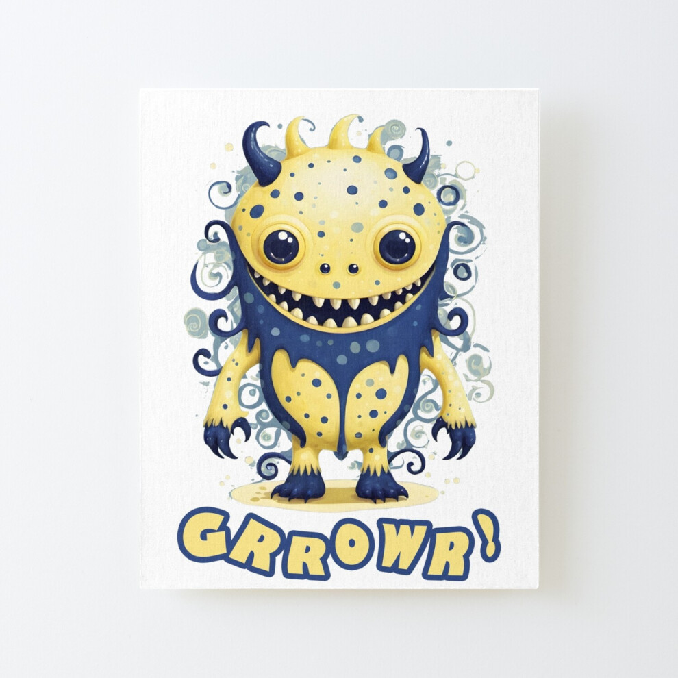 Framed Canvas Print Cute Monster=8834 Diy Install Kit - 16X20" Wall Art Home Décor Feelous