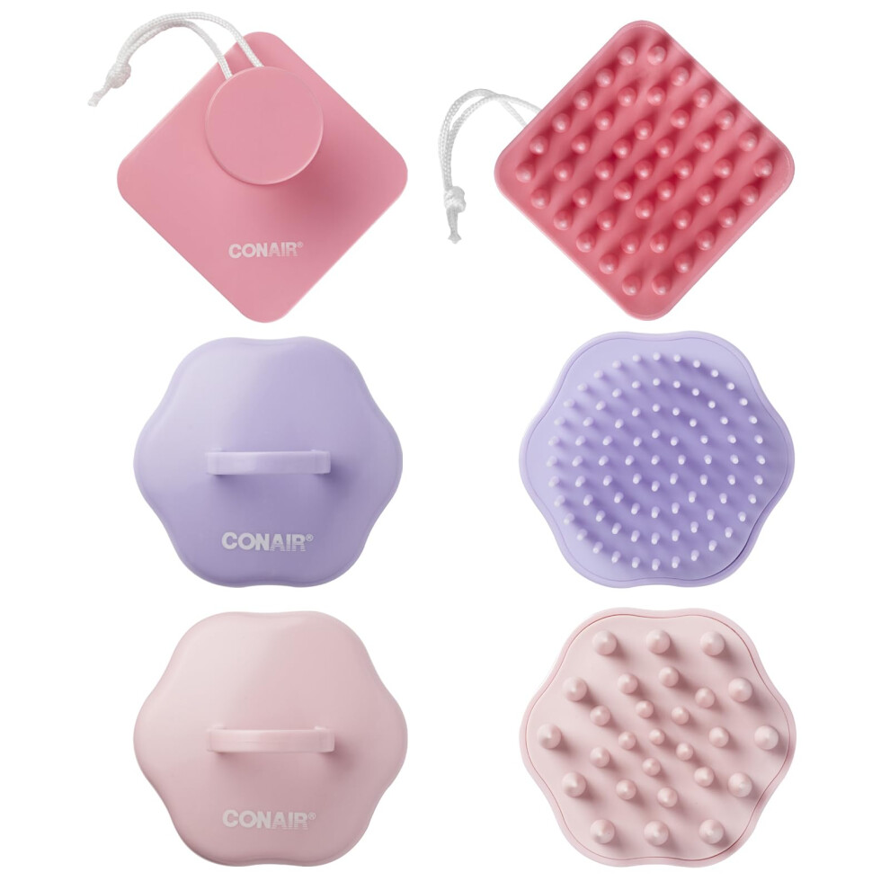 Conair Scalp Massager - Scalp Massager Hair Growth - Head Massager Scalp - 3 Unique Brush Heads - 3 Pack