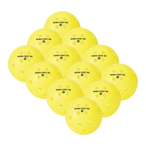 Dura Fast 40 Pickleballs | Υπαίθριες Μπάλες Πικεμπάλλ | Κίτρινες | Δώδεκα/Συσκευασία 12 2