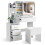 (White) Hampton&Stewart Dressing Table w/ Drawers, Mirror & Stool Set 1