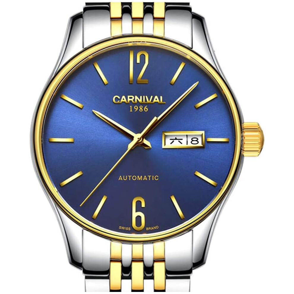 Photos - Wrist Watch men Two Tone Stainless Steel Date Dress 