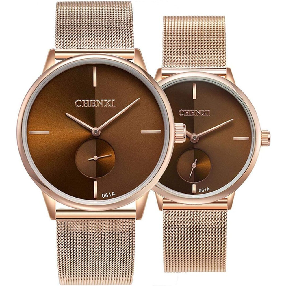 Photos - Wrist Watch Women Stainless Steel Rose Gold Mesh Strap Watch
