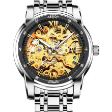 Skeleton Mechanical Waterproof Hollow Automatic Wrist Watch