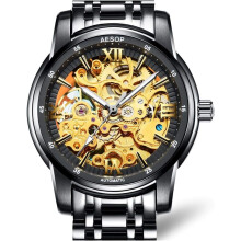 Skeleton Mechanical Waterproof Hollow Automatic Wrist Watch