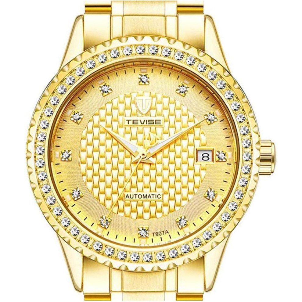 Mechanical Date Stainless Steel Bracelet Waterproof Two Tone Watch-image-OPC-PG99596-NEW