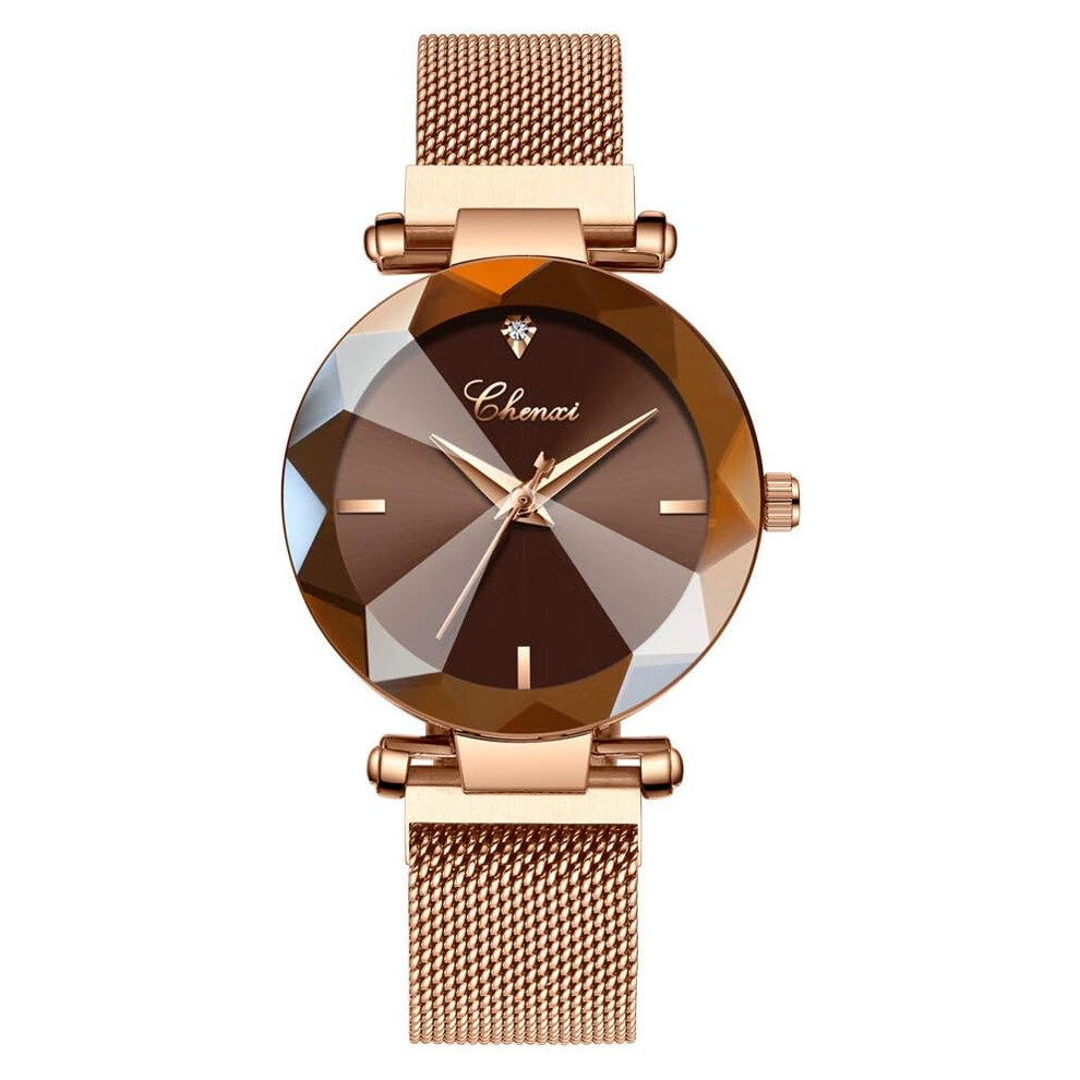 Veanxin Women Magnetic Clasp Mesh Band Waterproof Wrist Watches
