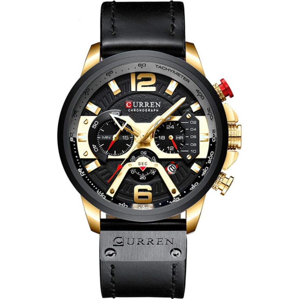 Photos - Wrist Watch men Date Leather Band 