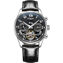 Automatic Dress Skeleton Hollow Design Leather Wrist Watches