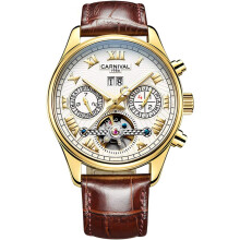 Automatic Dress Skeleton Hollow Design Leather Wrist Watches
