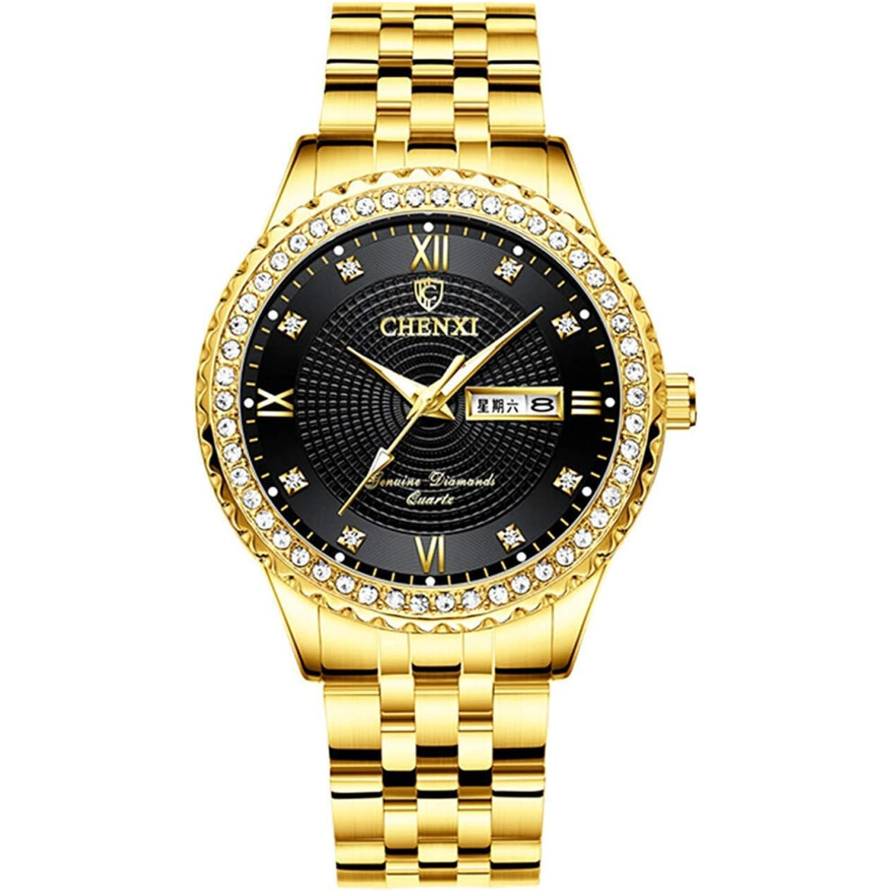 Photos - Wrist Watch Gold Stainless Steel Waterproof Watch
