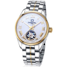 Automatic men Skeleton Tourbillon Stainless Steel Waterproof Wrist Watch