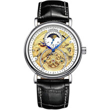 Automatic Skeleton Tourbillon Stainless Steel Leather Wrist Watches