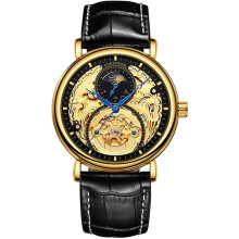 Automatic Skeleton Tourbillon Stainless Steel Leather Wrist Watches