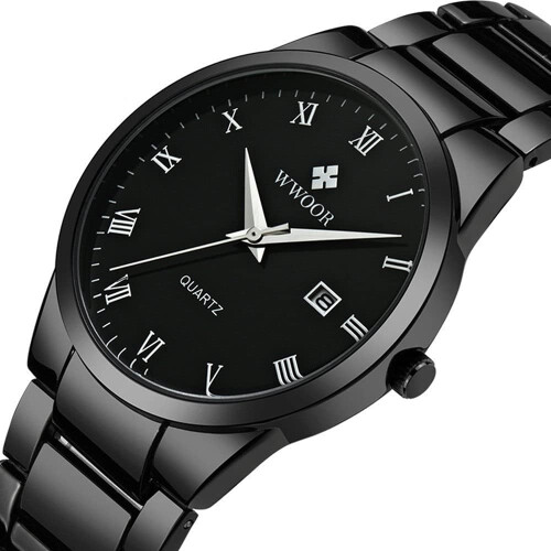 men Black Dial Waterproof Date Wrist Watch 1