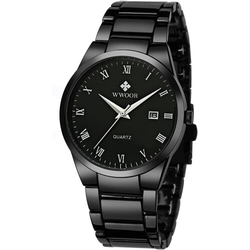 men Black Dial Waterproof Date Wrist Watch