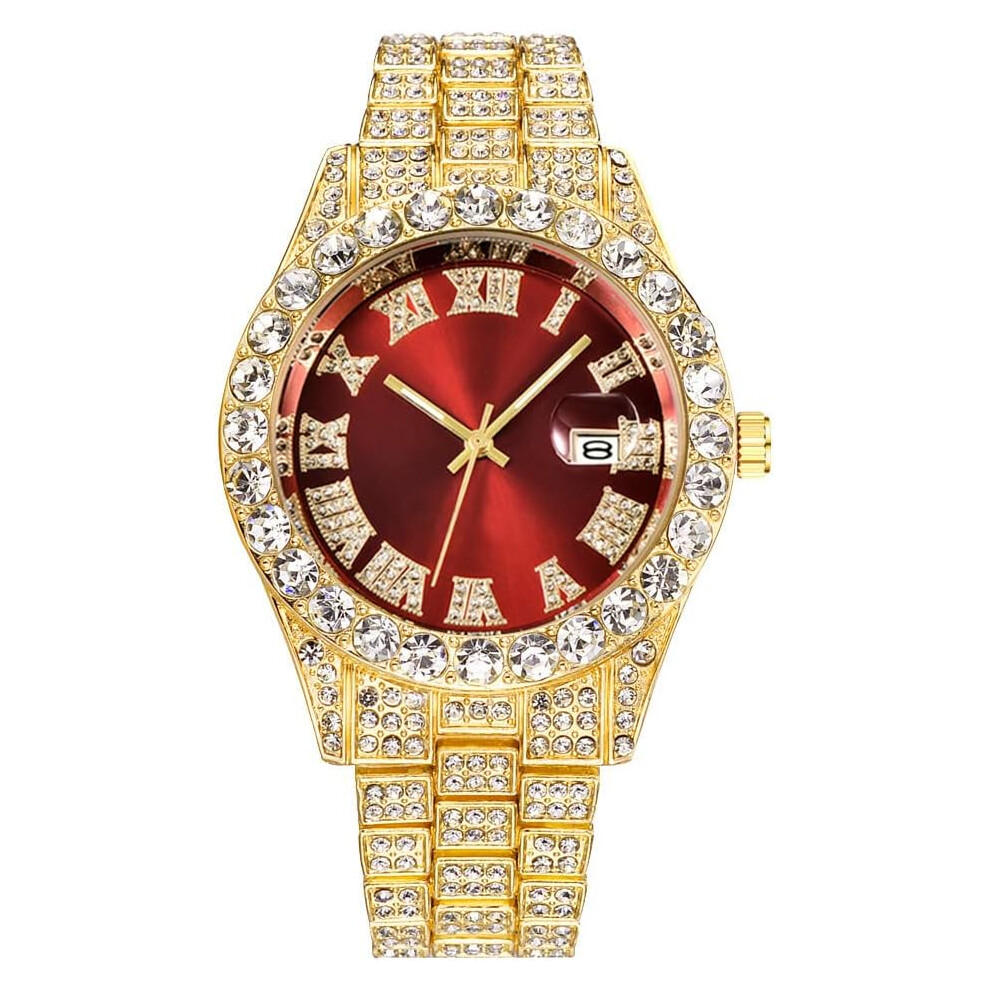 Photos - Wrist Watch Rhinestone Hip Hop Gypsophila Bling Iced-Out 