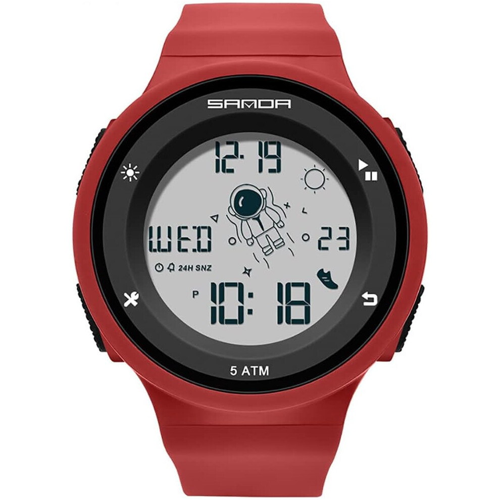 Watches Astronaut Digital Electronic Resin Strap Alarm Waterproof Wristwatch 6953698773203