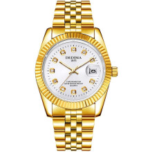 men Diamonds Design Waterproof Date Wrist Watch