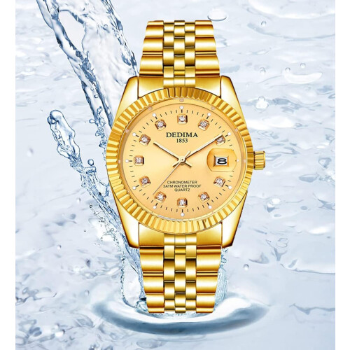 men Diamonds Design Waterproof Date Wrist Watch 2