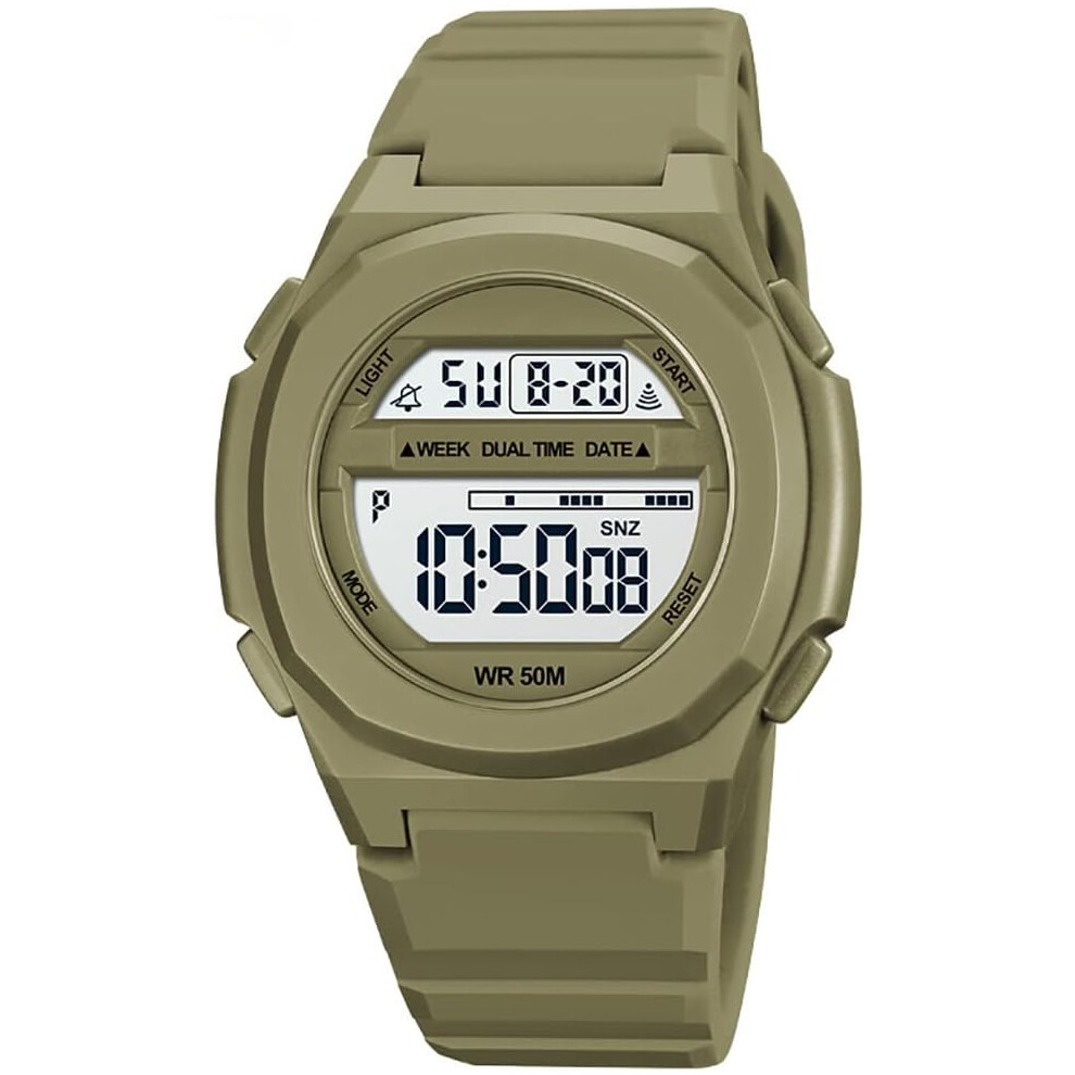 Digital Week PU Strap Waterproof 50ATM Alarm Wrist Watch-image-OPC-PG9962Q-NEW