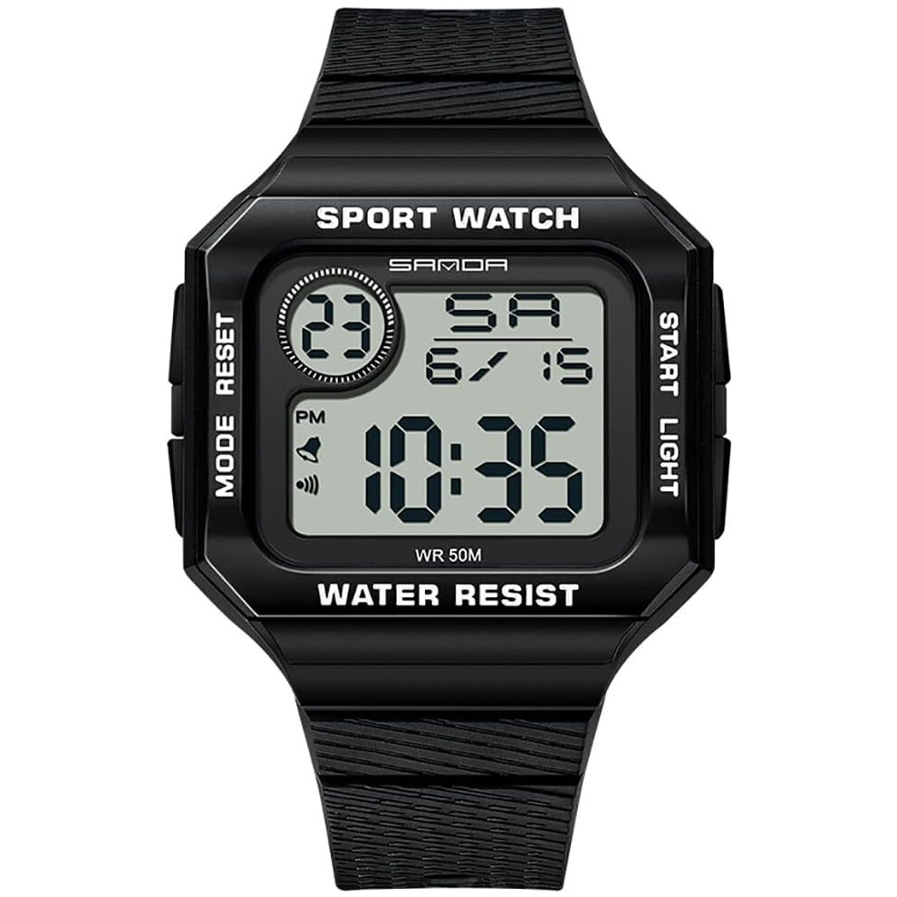Watches Square Sport Digital Strap Waterproof Alarm Wrist Watch 6953698774262