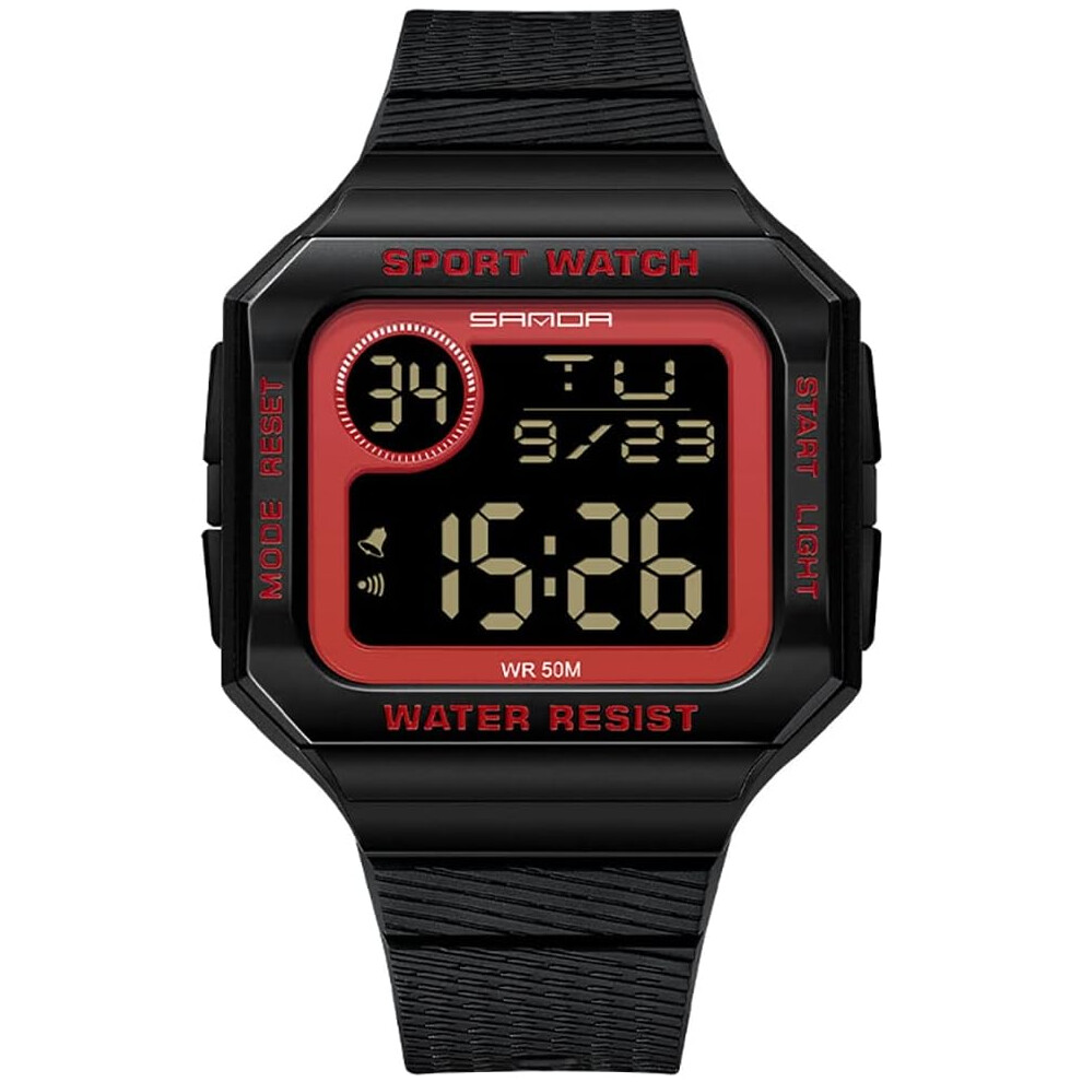Watches Square Sport Digital Strap Waterproof Alarm Wrist Watch 6953698774293