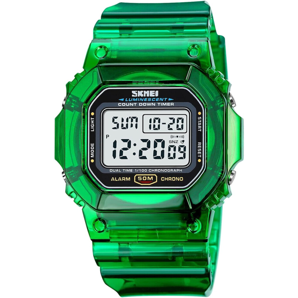 Women Men Youth Square Digital Watch Chronograph Waterproof Watch 6953698776389