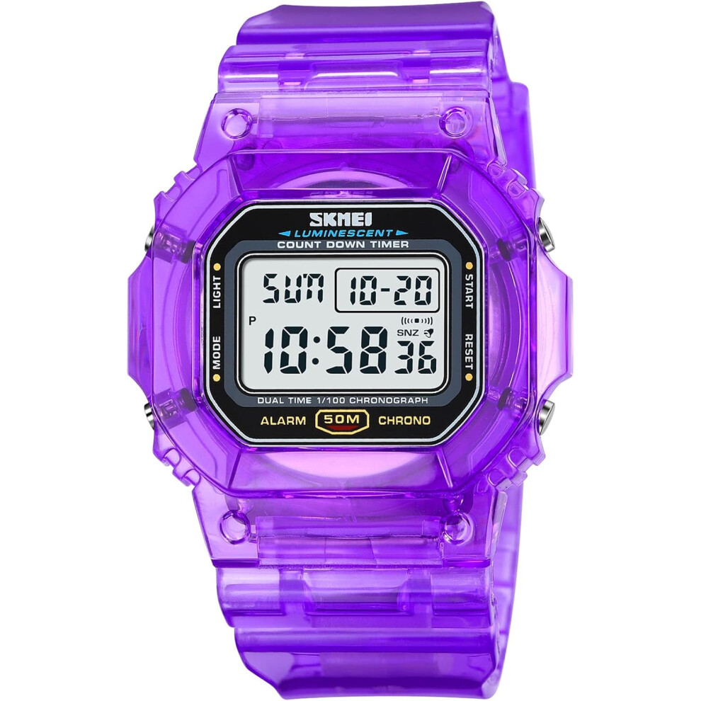 Women Men Youth Square Digital Watch Chronograph Waterproof Watch 6953698776396